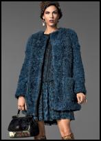 Dolce & Gabbanna Teal Blue Fur Coat