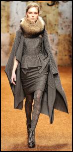 Biagiotti Loose Cape Coat and Peplum Dress.