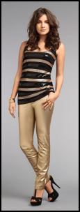 Gold Cigarette Pants.