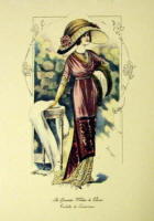 Fashion Plate Reprints Titanic Era - Dark Pink Dress