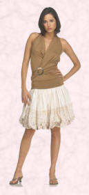 Hot trend - Shine New York cream bubble skirt and top.