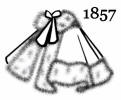 Picture of a short cloak with fur trim 1857. Costume history and fashion history of cloaks.
