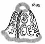 Picture of a cloak or cape 1895. Costume history and fashion history of cloaks.