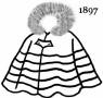 Picture of a cloak or cape 1897. Costume history and fashion history of cloaks.
