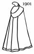 Picture of a cloak or cape 1901. Costume history and fashion history of cloaks.