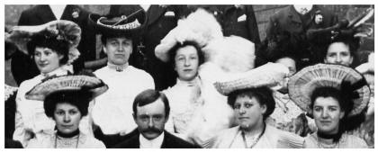 Guests in their hats 1904 wedding group