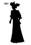 1907 black silhouette for costume stencils and collage work.