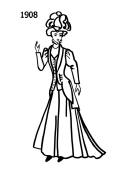 Line drawing of mid Edwardian style suit - 1908