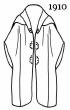 Picture of a cloak or cape 1910. Costume history and fashion history of cloaks.