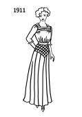 Line drawing of  dress - 1911