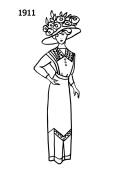 Line drawing of  dress - 1911