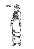 Line drawing of  dress - 1912