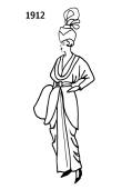 Line drawing of  dress - 1912