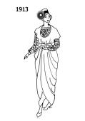 Line drawing of dress - 1913