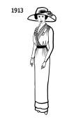 Line drawing of dress - 1913