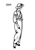 Line drawing of the fashion history era 1914