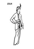 Line drawing of the fashion history era 1914