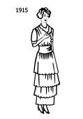Line drawing of the fashion history era 1915