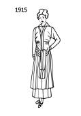 Line drawing of the fashion history era 1915
