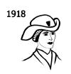 Silhouette line drawing of hat  - 1918