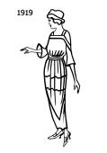 Silhouette line drawing of dress  - 1919
