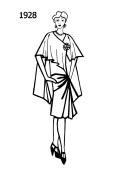 Silhouette line drawing of dress -1928