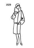 Silhouette line drawing of coat -1929