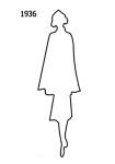 Outline Fashion History Silhouette Stencil 1936 for Costumes