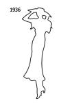Outline Fashion History Silhouette Stencil 1936 for Costumes