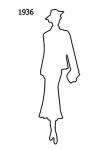 Outline Fashion History Silhouette Stencil 1936 for Costumes