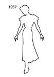 Outline Fashion History Silhouette Stencil 1937 for Costumes