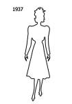 Outline Fashion History Silhouette Stencil 1937 for Costumes