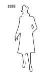 Outline Fashion History Silhouette Stencil 1938 for Costumes