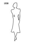 Outline Fashion History Silhouette Stencil 1938 for Costumes