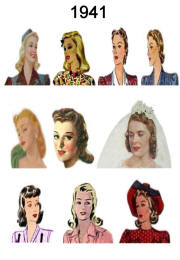 1941 Image of C20th Fashion History Hair and Hat Styles 