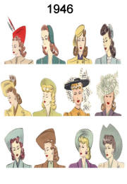 Picture of C20th Hair Styles & Hats Fashion History 1946 Costume History