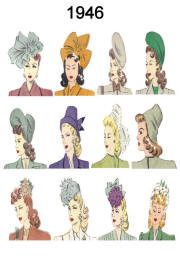 Picture of C20th Hair Styles & Hats Fashion History 1946 Costume History