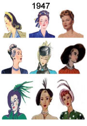Picture of C20th Hair Styles & Hats Fashion History 1947 Costume History