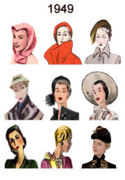Picture of C20th Hair Styles & Hats Fashion History 1949 Costume History
