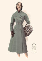 1955 Green Fitted Coat and Muff