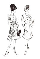 1962 Princess skirts on dresses and Empire line  cover up bolero jacket.