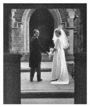 1965 Pat the bride - back view of the wedding dress.