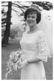 1965 wedding - Pat at her white wedding at St. Martin's Church Caerphilly 