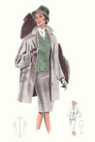 1965 - 3 Piece Coat Suit - Fashion History Drawings of the 1960s