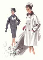 1965 Coat - Fashion History Drawings of the 1960s