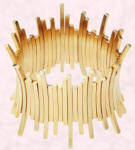 Calow Stretch uneven edge bracelet gold cuff from John Lewis
