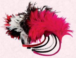Alice Bands with Feather Spray in Black, Ivory, Chocolate, Fuchsia & Red and just at �20 from John Lewis.  