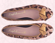 Audrey leopard suede animal print ballerina shoes with gold bows from prettyballerinas.com