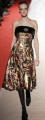 Christian Lacroix floral evening dress with mink trim