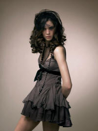 Mink chiffon dress.